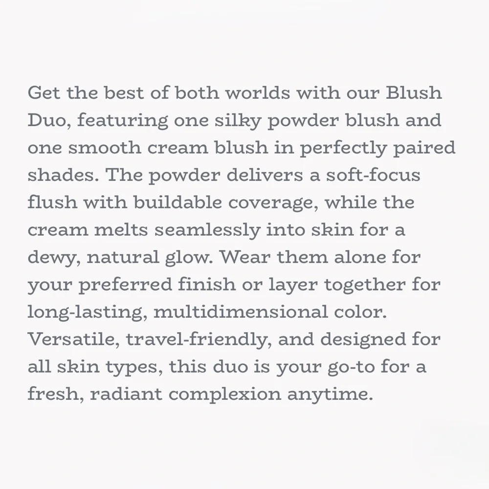 SOPHIA + MABELLE Two Pretty Cream & Satin Blush Duo in Strawberry Sorbet